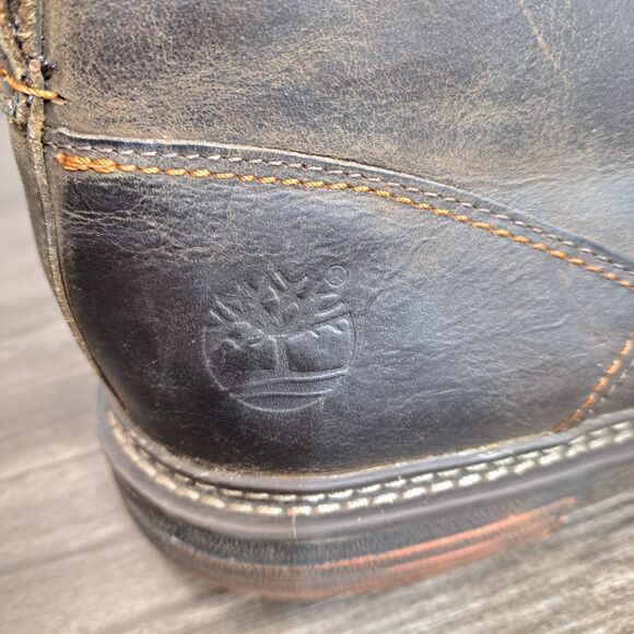 Timberland Chukka Boots. Distressed Black Leather Lace Up Boots Men's Size 12 - Picture 5 of 8